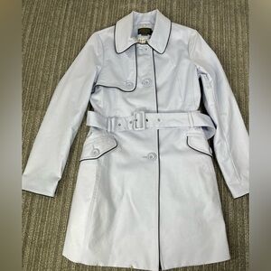 Pendleton Light Powder Blue Trench Coat with Black Trim